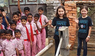 Katherine and Isabelle Adams, ages 5 and 8, founded Paper For Water, a non-profit organization that raises funds for water wells in developing countries.