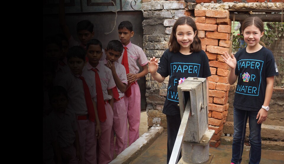 Katherine and Isabelle Adams, ages 5 and 8, founded Paper For Water, a non-profit organization that raises funds for water wells in developing countries.